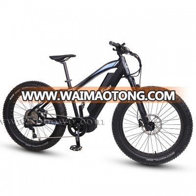 48V Geared Brushless Bafang Mid Drive Electric Bike With LCD Display