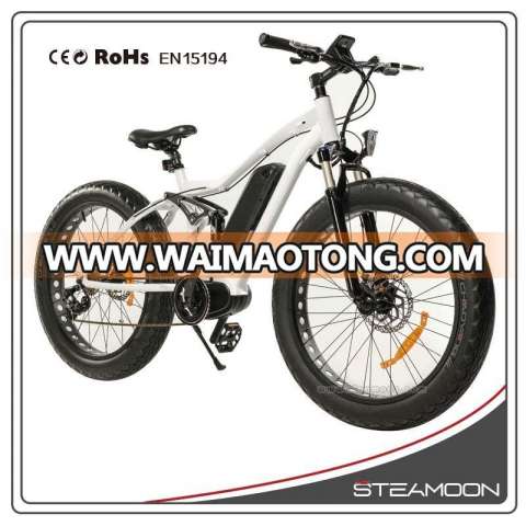 48v350w 8fun latest generation mid motor electric fat tire bike/ebike/bicycle with full suspension